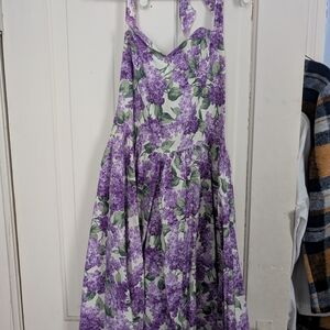 Bernie Dexter Purple and Green Floral Dress
